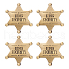 4Pcs Ring Security Word Badge JEWB-FG0001-13-1