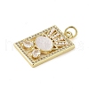 Brass Micro Pave Clear Cubic Zirconia Pendants KK-Q813-06A-G-2