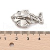 Brass Micro Pave Clear Cubic Zirconia Fold Over Clasps KK-C075-09P-3