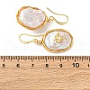 Oval with Insects Brass Baroque Pearl Dangle Earrings EJEW-Q043-03G-5