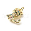 Brass Micro Pave Cubic Zirconia Pendants KK-Q066-34G-2