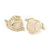 Brass Micro Pave Clear Cubic Zirconia Enamel Pendants KK-S386-24G-2