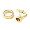 Rack Plating Brass Pave CLear Cubic Zirconia Fold Over Clasps KK-M282-47G-2
