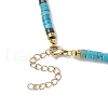 3Pcs 3 Styles Round Shell Pearl & Dyed Natural Magnesite & Pink Aventurine & Chinese Southern Jade Heishi Beaded Necklaces NJEW-JN05300-7