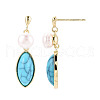 Brass Natural Pearl Dangle Stud Earrings PEAR-N020-08D-2