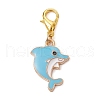 Dolphin Alloy Enamel Pendant Decorations HJEW-JM01622-4