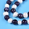 Natural Amethyst Round & Natural Cultured Freshwater Pearl Grooved Potato Beads Strands PEAR-N019-11-4