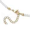 Glass Teardrop & Brass Disc Pendant Necklaces NJEW-JN05191-5