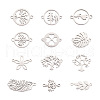 Biyun 24Pcs 12 Style Stainless Steel Links Connectors STAS-BY0001-03-1