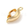 Marine Animal Theme Golden Brass Micro Pave Clear Cubic Zirconia Pendants KK-U031-01G-01-2
