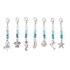 7Pcs 7 Styles Natural Quartz Crystal & Apatite & Amazonite Pendant Decorations HJEW-JM03222-2