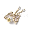 Glass Seed Beaded Butterfly Pendants PALLOY-MZ00649-01-4