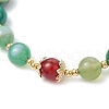 3Pcs Natural Striped Agate &  Amethyst & Tiger Eye & Rose Quartz & Quartz Crystal Round Beaded Bracelets for Women BJEW-JB11934-6