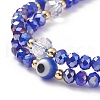 Lampwork Evil Eye & Glass Braided Bead Bracelet BJEW-TA00183-01-4