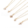 Brass Micro Pave Clear Cubic Zirconia Pendant Necklaces NJEW-JN03400-1