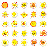 50Pcs Cartoon Sun-themed PVC Self-Adhesive Stickers PW-WG89750-01-4