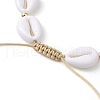 Adjustable Acrylic Shell Shape Braided Bead Anklets AJEW-AN00571-4