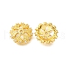 Flower Brass Clear Cubic Zirconia Bead Caps KK-V008-04G-1