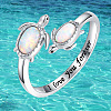 Alloy Opalite Adjustable Cuff Open Rings for Women FS-WG20668-01-1