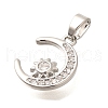 Brass Micro Pave Cubic Zirconia Pendants ZIRC-D275-03P-2