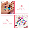 Craftdady 32Pcs 8 Style Rainbow Color 304 Stainless Steel Pendants STAS-CD0001-28-3