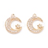 Rack Plating Brass Micro Pave Cubic Zirconia Pendants ZIRC-C026-05LG-1