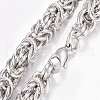 Men's 304 Stainless Steel Byzantine Chain Necklaces NJEW-I205-23P-2