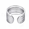 304 Stainless Steel Multi-string Open Cuff Ring RJEW-T023-33P-2