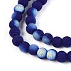 Frosted Opaque Glass Beads Strands GLAA-T032-P4mm-MBB03-3