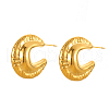 Textured Moon Stainless Steel Stud Earrings HR9387-3