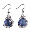 Natural Lapis Lazuli Dragon Dangle Earrings EJEW-A092-12P-06-3