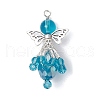 Electroplate Transparent Glass Pendants PALLOY-JF03831-01-3