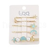 Conch/Starfish/Shell Shape Alloy Hair Bobby Pin Sets AJEW-A056-02B-2