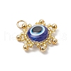 Glass Seed Beaded Sun with Evil Eye Pendants PALLOY-MZ00633-3