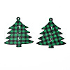 Christmas Theme Single-Sided Printed Wood Big Pendants WOOD-N005-59A-1