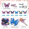 6 Colors Epoxy Resin Flower Print Big Pendants RESI-TA0002-60A-12
