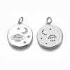 Brass Micro Pave Clear Cubic Zirconia Pendants KK-R133-012P-NF-2