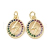 Brass Micro Pave Colorful Cubic Zirconia Pendants KK-E068-VF154-2
