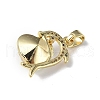 Real 18K Gold Plated Rack Plating Brass Micro Pave Clear Cubic Zirconia Pendants KK-C015-22G-10-3