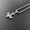 Vintage Stainless Steel Men's Punk Fleur De Lis Pendant Necklaces OG3380-2