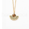 Natural Picture Jasper Fan Pendant Necklaces TQ8111-5-1