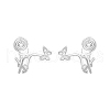 Brass Micro Pave Clear Cubic Zirconia Cuff Earrings PW-WGA30D5-01-1