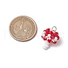 Handmade Glass Seed Beaded Mushroom Pendants PALLOY-MZ00621-01-2