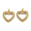 Brass Micro Pave Clear Cubic Zirconia Pendants ZIRC-J025-59G-1
