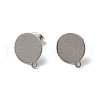 Non-Tarnish 201 Stainless Steel Stud Earring Findings STAS-D244-28P-B-1