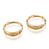Ion Plating(IP) 304 Stainless Steel Word Good Luck Adjustable Ring for Women RJEW-T027-13G-2