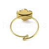 Ion Plating(IP) Flower 304 Stainless Steel Enamel Ring RJEW-A038-18G-01-3