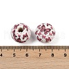 Painted Wood European Beads WOOD-F017-04G-3