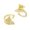 Brass Micro Pave Clear Cubic Zirconia Cuff Earrings for Women EJEW-I305-16G-2