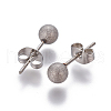 304 Stainless Steel Ear Studs EJEW-G253-5mm-P-2